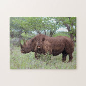 Zwarte Rijn met kalf Legpuzzel (Horizontaal)