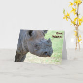 Zwarte Rinoceros Kaart (Gele Bloem)