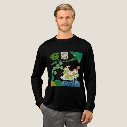 Zwarte River of Rising Dragons Tri-Blend Shirt (Voorkant)