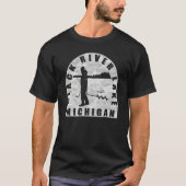 Zwarte rivier Ice Vissen Michigan T-shirt (Voorkant)
