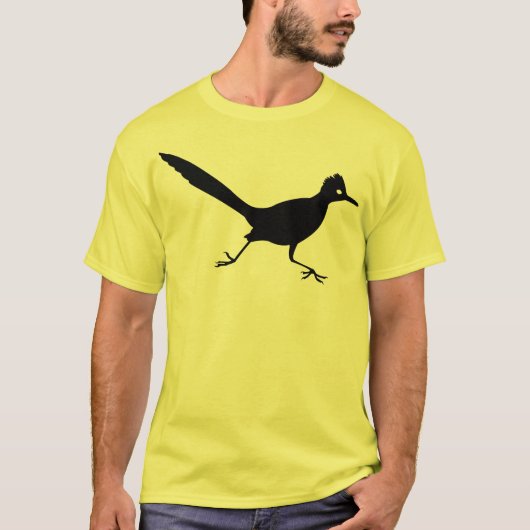 Zwarte Roadrunner Bird Print T-shirt (Voorkant)