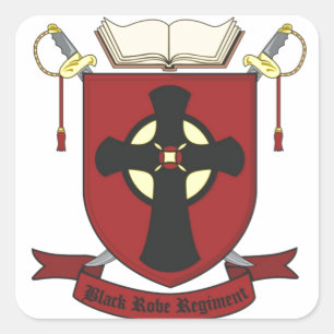 ZWARTE ROBE REGIMENT VIERKANTE STICKER