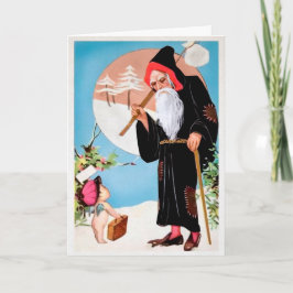  zwarte Robed Santa Holiday Kaart