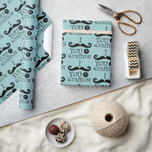 Zwarte Robin Ei Blauwe Snor Humor Cadeaupapier