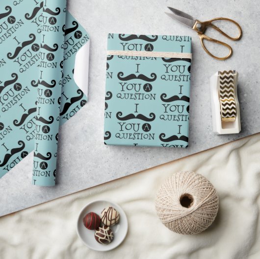 Zwarte Robin Ei Blauwe Snor Humor Cadeaupapier (Crafts)