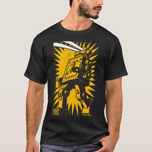 Zwarte Robot T-shirt (Voorkant)