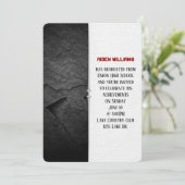 zwarte rockgrens afgestudeerde partij kaart (Staand voorkant)