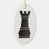 Zwarte rockschaakstuk keramisch ornament (Rechts)