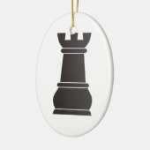 Zwarte rockschaakstuk keramisch ornament (Links)