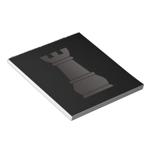 Zwarte rockschaakstuk notitieblok (Schuin)