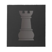 Zwarte rockschaakstuk notitieblok (Voorkant)