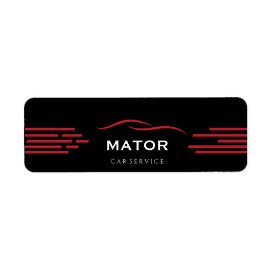 Zwarte & Rode Autodienst Sticker (Voorkant)