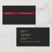 Zwarte rode balk visitekaartje (Voorkant / Achterkant)