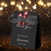 Zwarte rode ballonnen van Quinceanera Bedankdoosjes