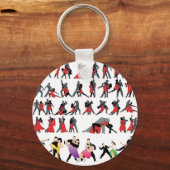 ZWARTE RODE BALLROOM COLORFUL DANCERS DANCE DIGITA SLEUTELHANGER (Voorkant)