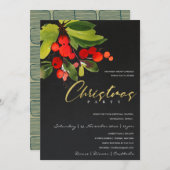 ZWARTE RODE BES CORPORATE FEESTKERSTPARTY KAART (Voorkant / Achterkant)