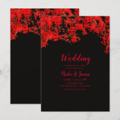 Zwarte & Rode Bessen Berry Tree Branches Huwelijk Kaart (Voorkant / Achterkant)