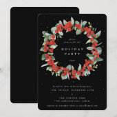 Zwarte Rode Bessen+ Eucalyptus Krans Kerstfeest Kaart (Voorkant / Achterkant)