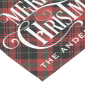 Zwarte Rode Boerderij Kerst Tartan Geruit Custom Medium Tafelloper (Hoek)