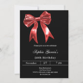 Zwarte rode boog verjaardag kaart (Voorkant)