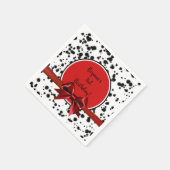 Zwarte Rode Bow Dalmatische Spots Birthday Party Servet (Hoek)