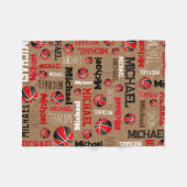 Zwarte rode bruine naam voor kettingbalsport fleece deken (Voorkant (Horizontaal))