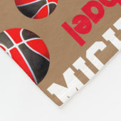 Zwarte rode bruine naam voor kettingbalsport fleece deken (Hoek)