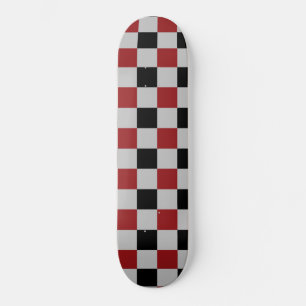 Zwarte Rode Check Skateboard Sport