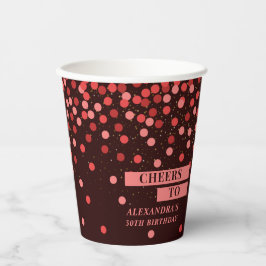 Zwarte rode Confetti juicht papieren bekers toe