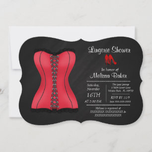 Zwarte & Rode Corset Lingerie Vrijgezellenfeest Ui Kaart