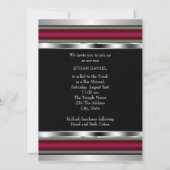 Zwarte Rode Davidster Bar Mitzvah Kaart (Achterkant)