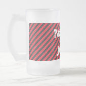 Zwarte rode dun diagonaal strepen matglas bierpul (Links)