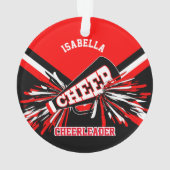 Zwarte, rode en witte Cheerleader Ornament (achterkant)