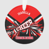 Zwarte, rode en witte Cheerleader Ornament (voorkant)