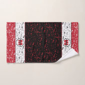 Zwarte rode en witte muzieknoten badhanddoekset bad handdoek (Handdoek)