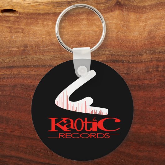 Zwarte, rode en witte Sleutelhanger (Voorkant)