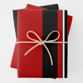 Zwarte rode en witte strepen inpakpapier vel (In situ)