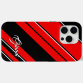 Zwarte, rode en witte strepen - Jouw naam Sjabloon Case-Mate iPhone Case (Achterkant (horizontaal))