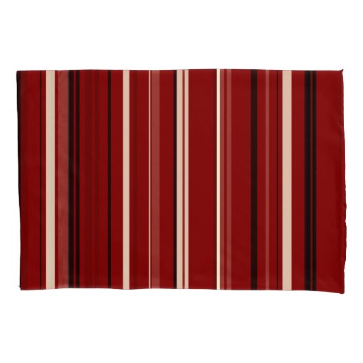 Zwarte rode en witte strepen kussensloop (Voorkant-Links)