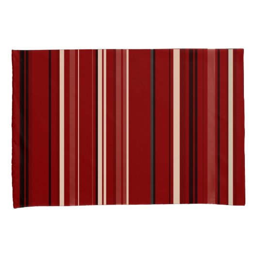 Zwarte rode en witte strepen kussensloop (Voorkant-Rechts)