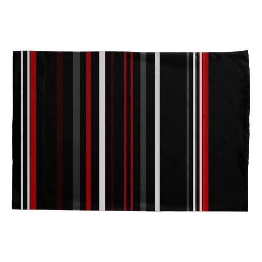 Zwarte rode en witte strepen kussensloop (Achterkant)