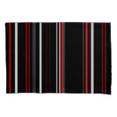 Zwarte rode en witte strepen kussensloop (Voorkant)