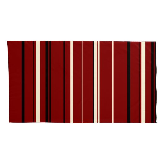 Zwarte rode en witte strepen kussensloop (Achterkant-Rechts)