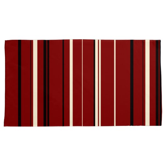 Zwarte rode en witte strepen kussensloop (Voorkant-Rechts)