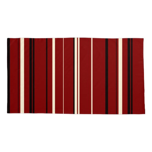 Zwarte rode en witte strepen kussensloop (Achterkant-Links)