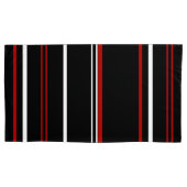 Zwarte rode en witte strepen kussensloop (Voorkant-Links)