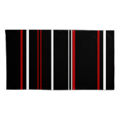 Zwarte rode en witte strepen kussensloop (Achterkant-Rechts)