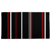 Zwarte rode en witte strepen kussensloop (Voorkant-Rechts)