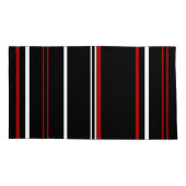 Zwarte rode en witte strepen kussensloop (Achterkant-Links)