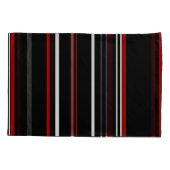 Zwarte rode en witte strepen kussensloop (Achterkant-Links)